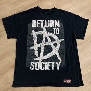 WWE Dean Ambrose Return To Society Black Men's Large L Wrestling T-Shirt Graphic